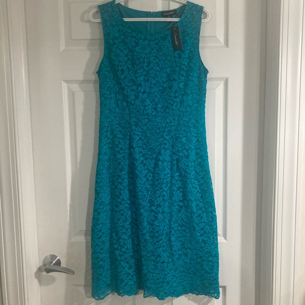 Turquoise Lacey Candalite Dress, Size M
